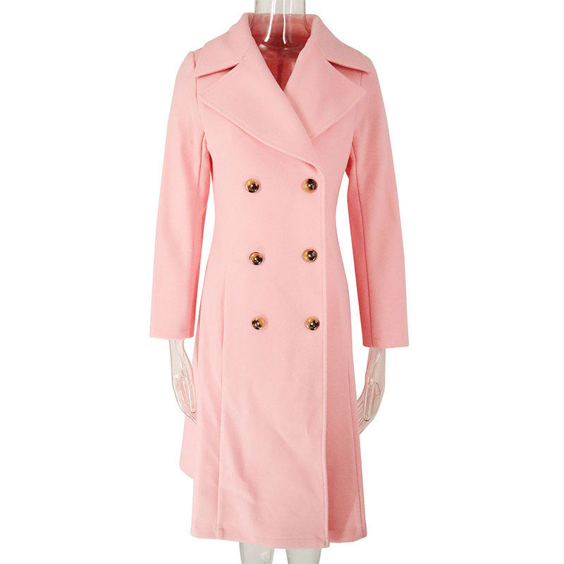 Powder Pink Pocket Trench Coat