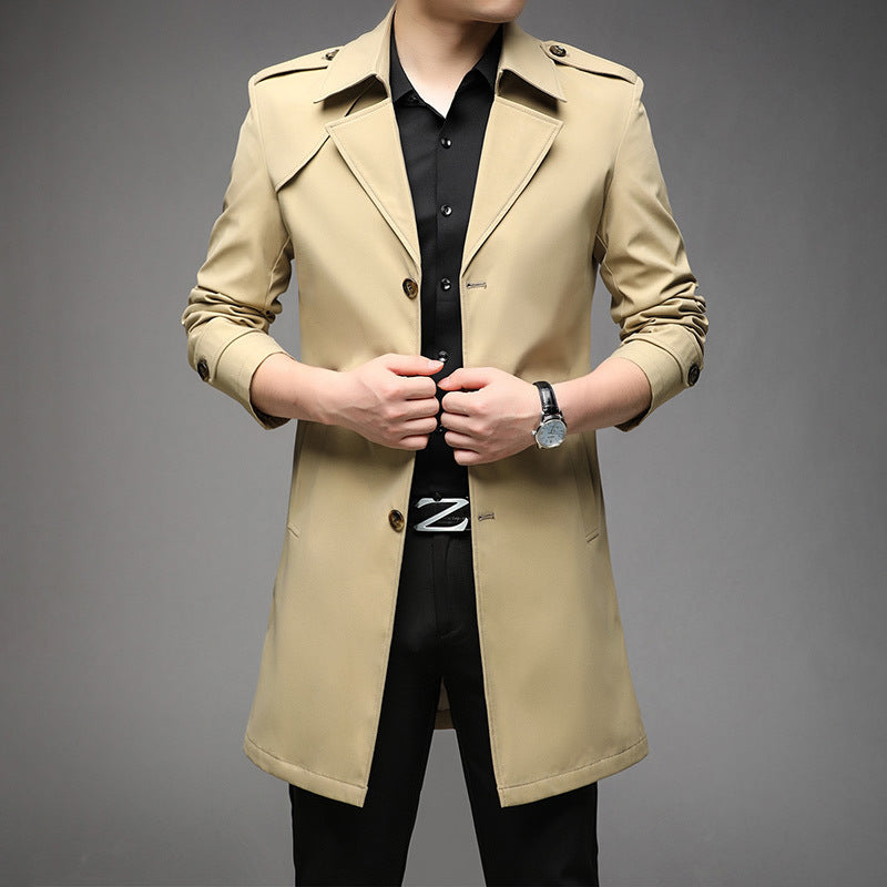 Men's Mid-length Trench Coat
