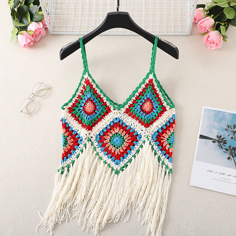 V-neck Fringe Top