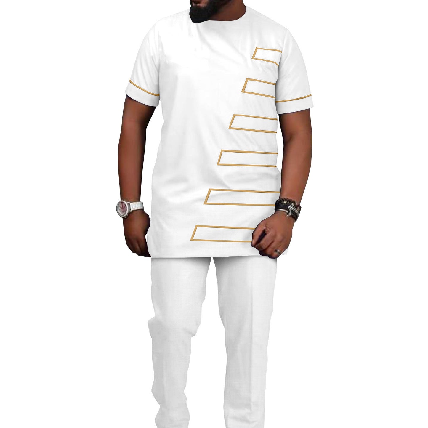 Shirt & Pants Set African Ethnic Batik Men's Casual Fit