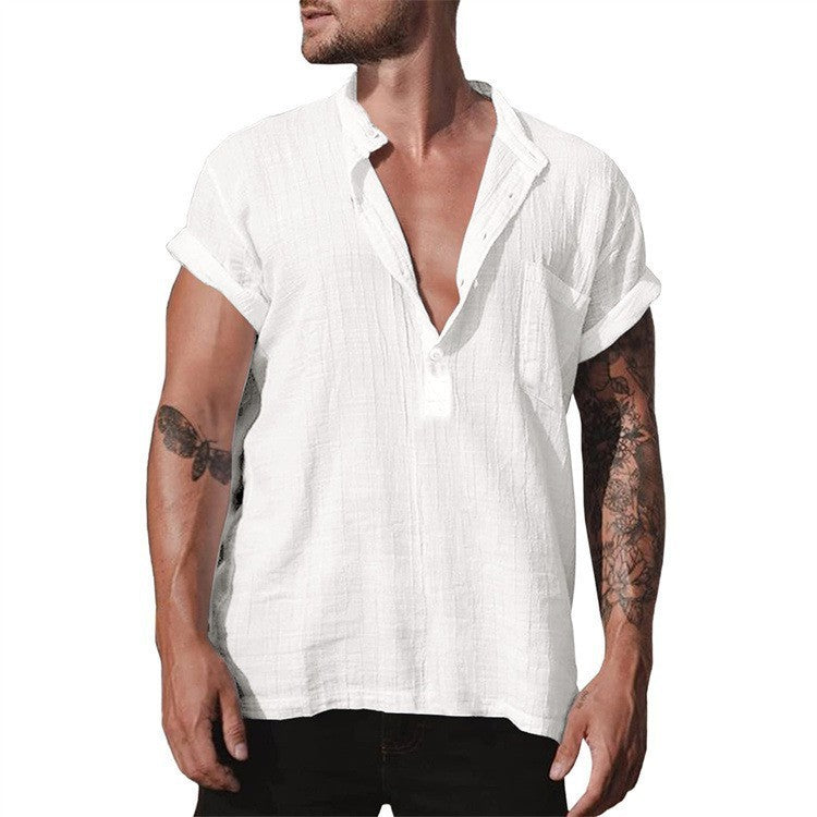Relaxed Style Pocket Short Sleeve Shirt