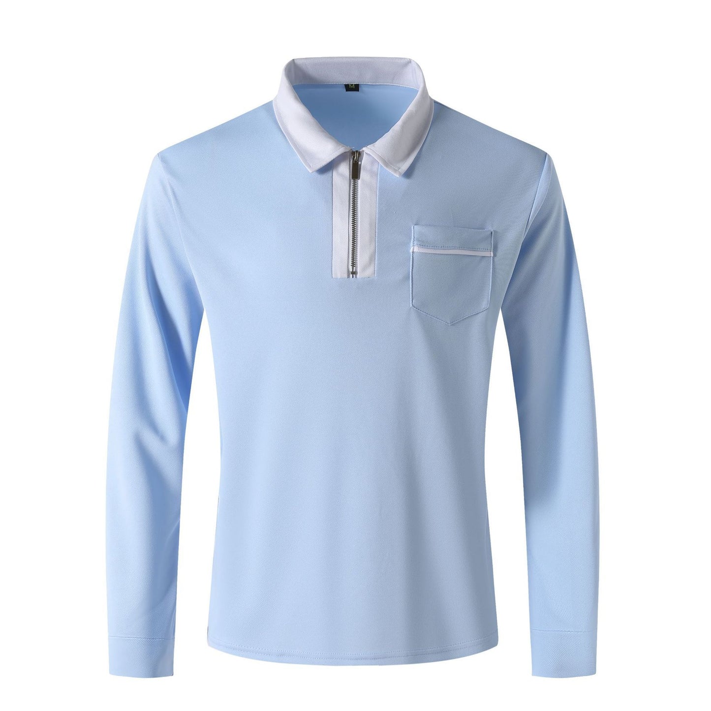 Men's Zipper Long Sleeve Polo