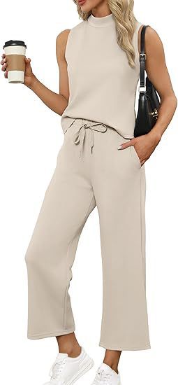 Sleeveless Top & Wide Leg Cropped Pants Set