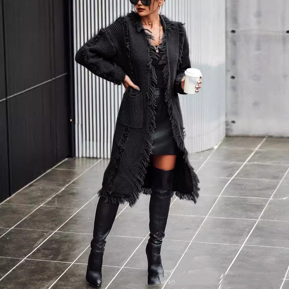 Knitted Tassel Coat