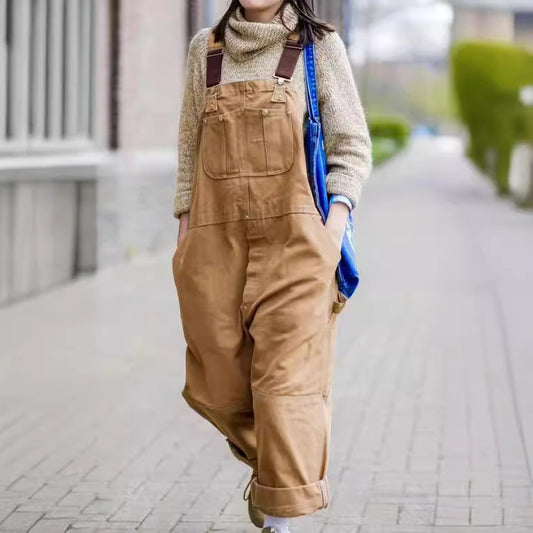 Women's Loose Casual High Waist Work Pants Overalls