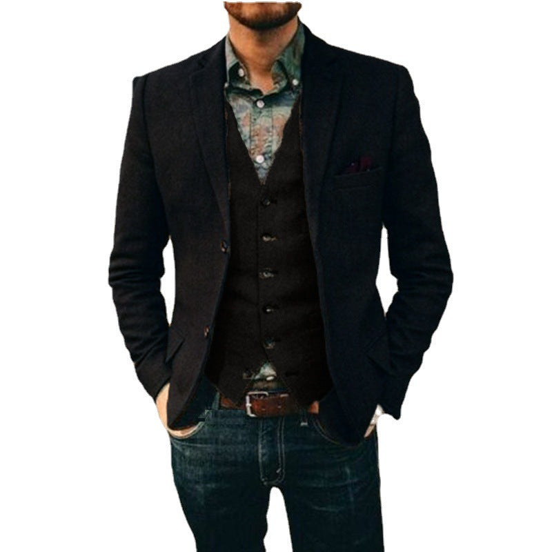 Business Casual Suit Men's 3-Piece Jacket, Vest, & Pants Suit