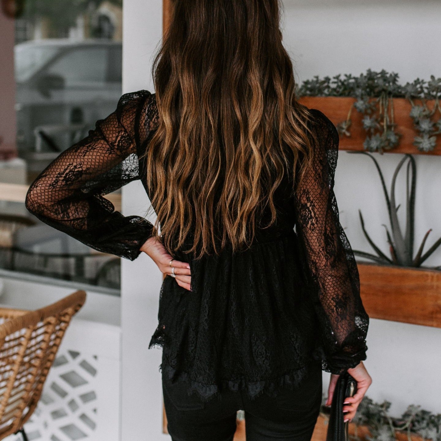 Lace Embroidery Stitching Blouse