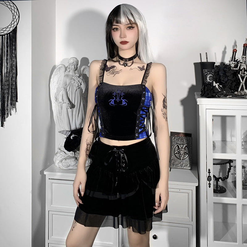 Lace Embroidered Cross Camisole