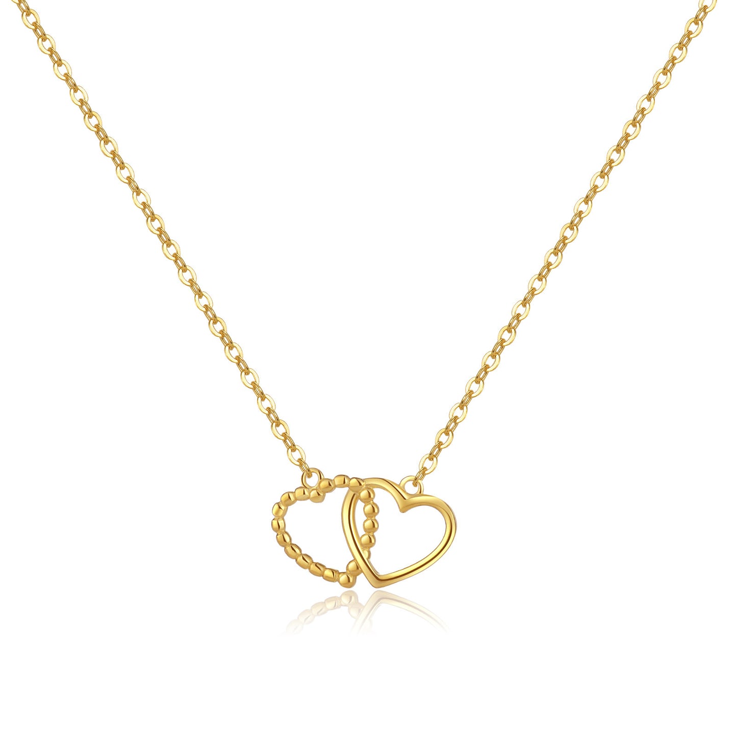 Love Hearts S925 Silver & Gold Necklace