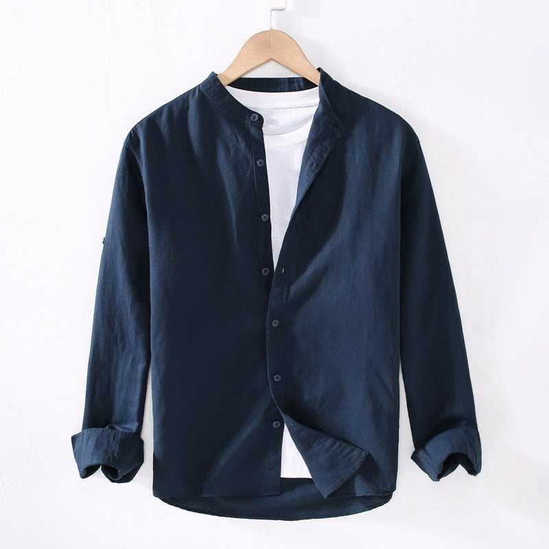 Men's Long Sleeve Cotton And Linen Shirt