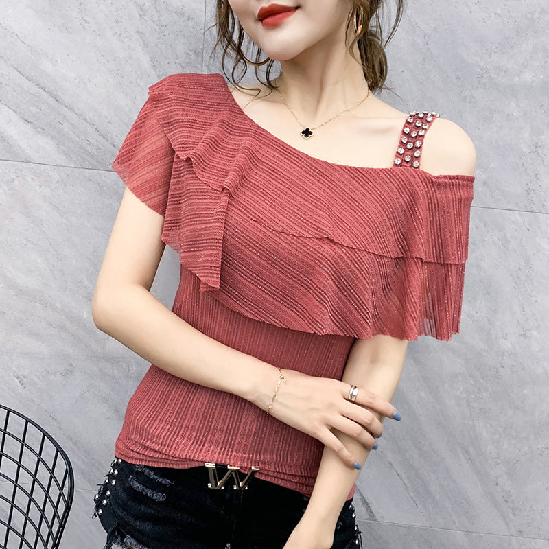 Ruffled Shoulder Top