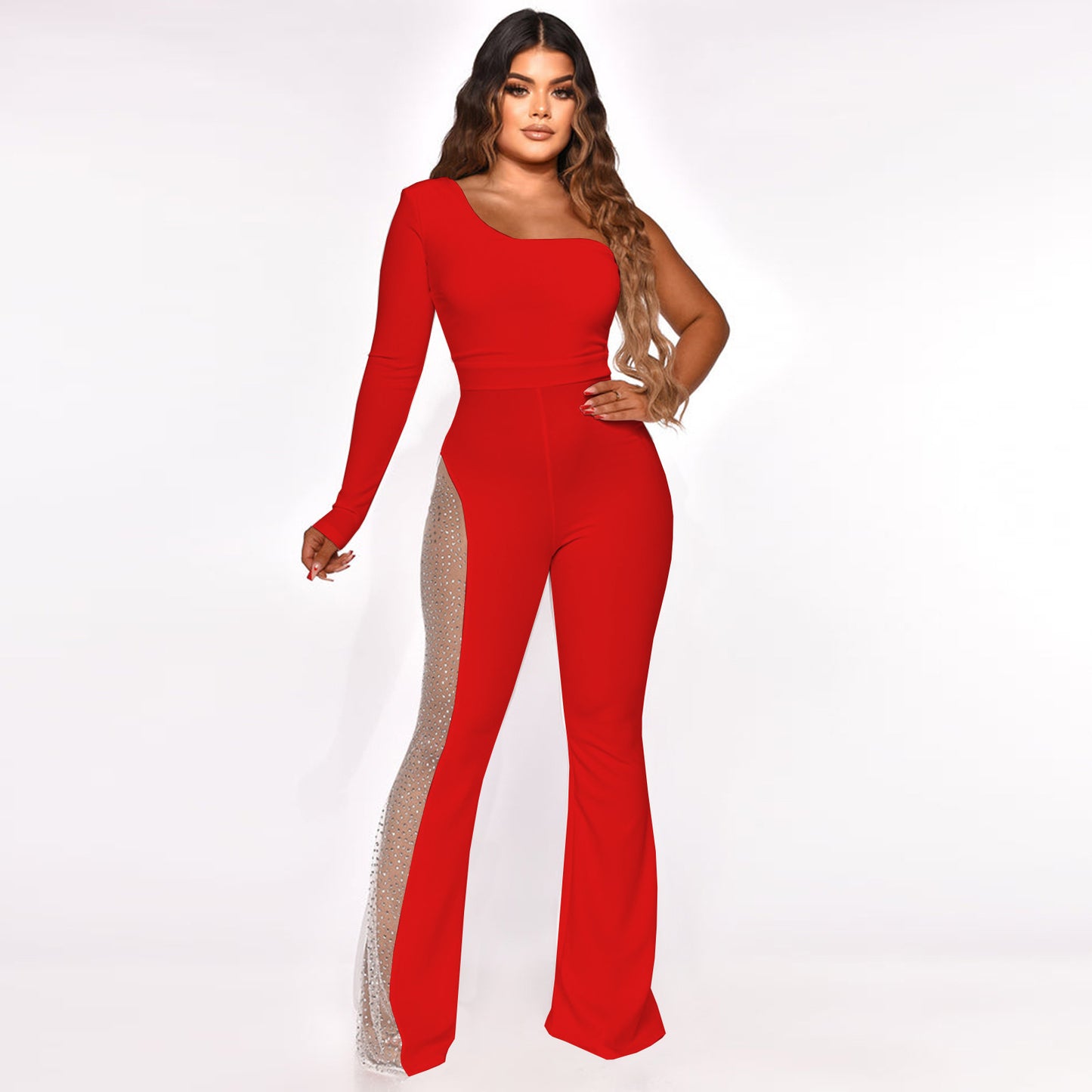 Mesh Micro-pull Jumpsuit
