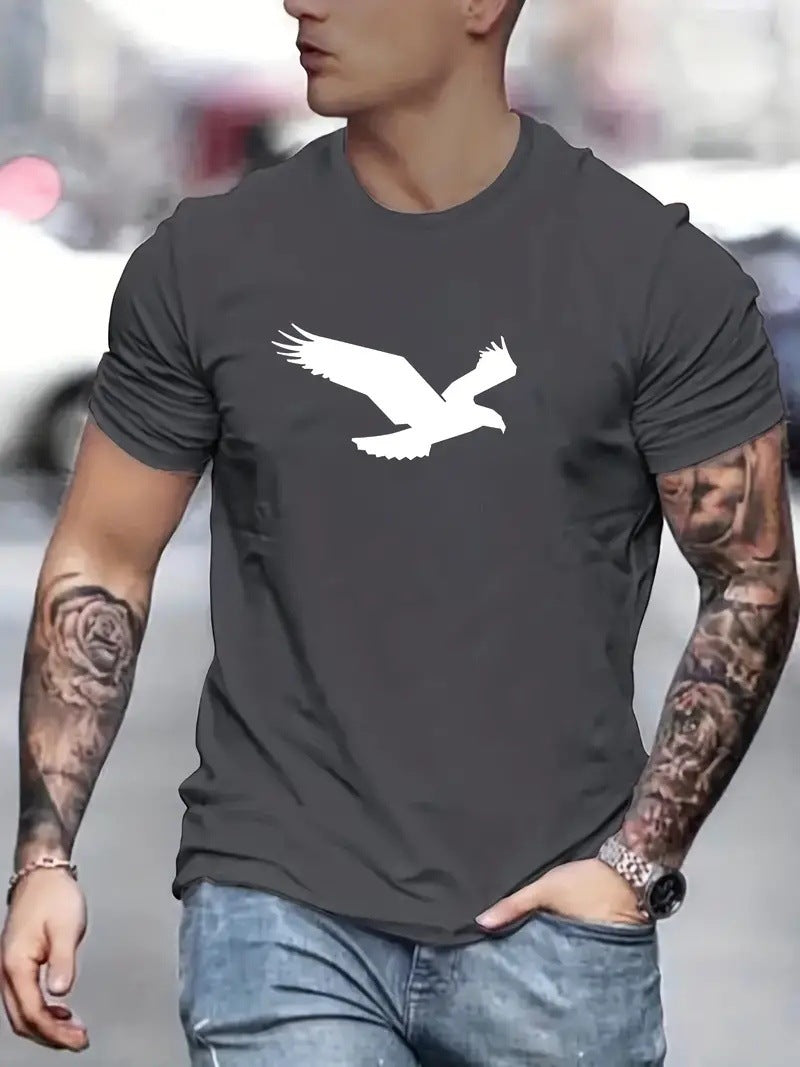 Eagle Solid Color Men's Casual Short-sleeved T-shirt