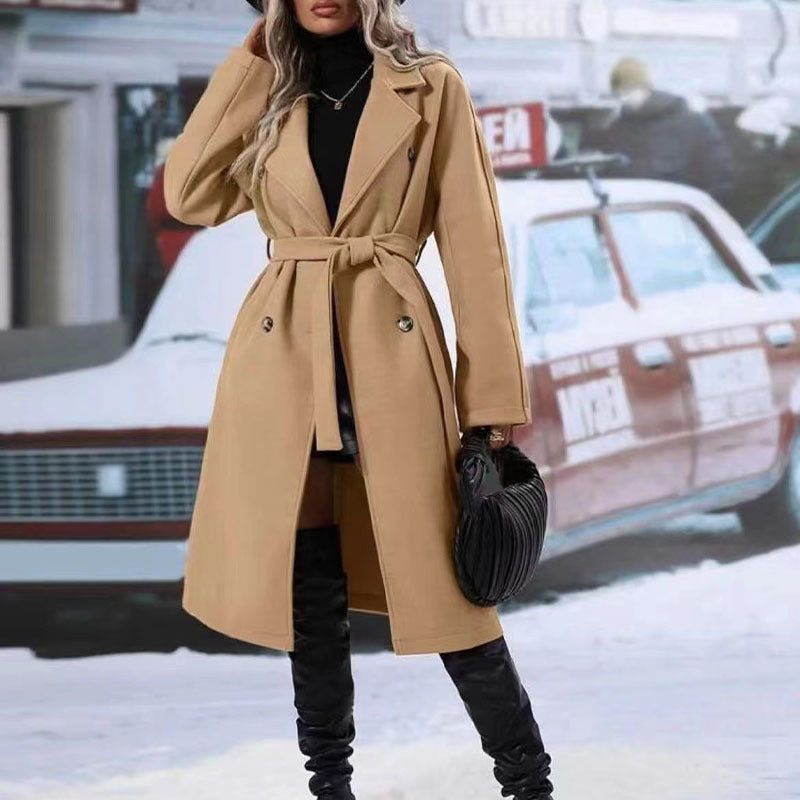 Double-breasted Trench Coat With Belt