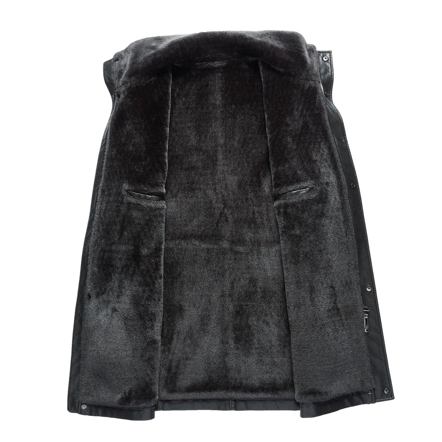 Real Leather With Fleece Lining Thickened Men's Leather Jacket