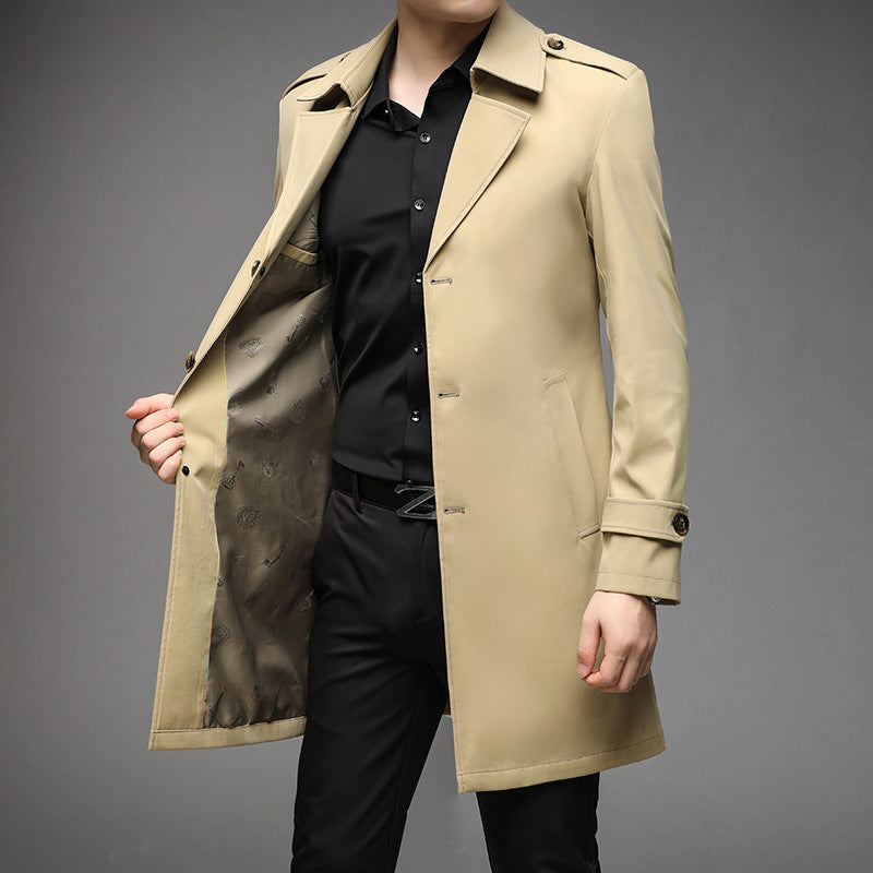 Men's Mid-length Trench Coat