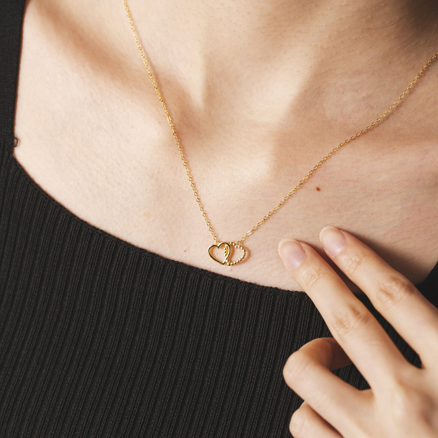 Love Hearts S925 Silver & Gold Necklace