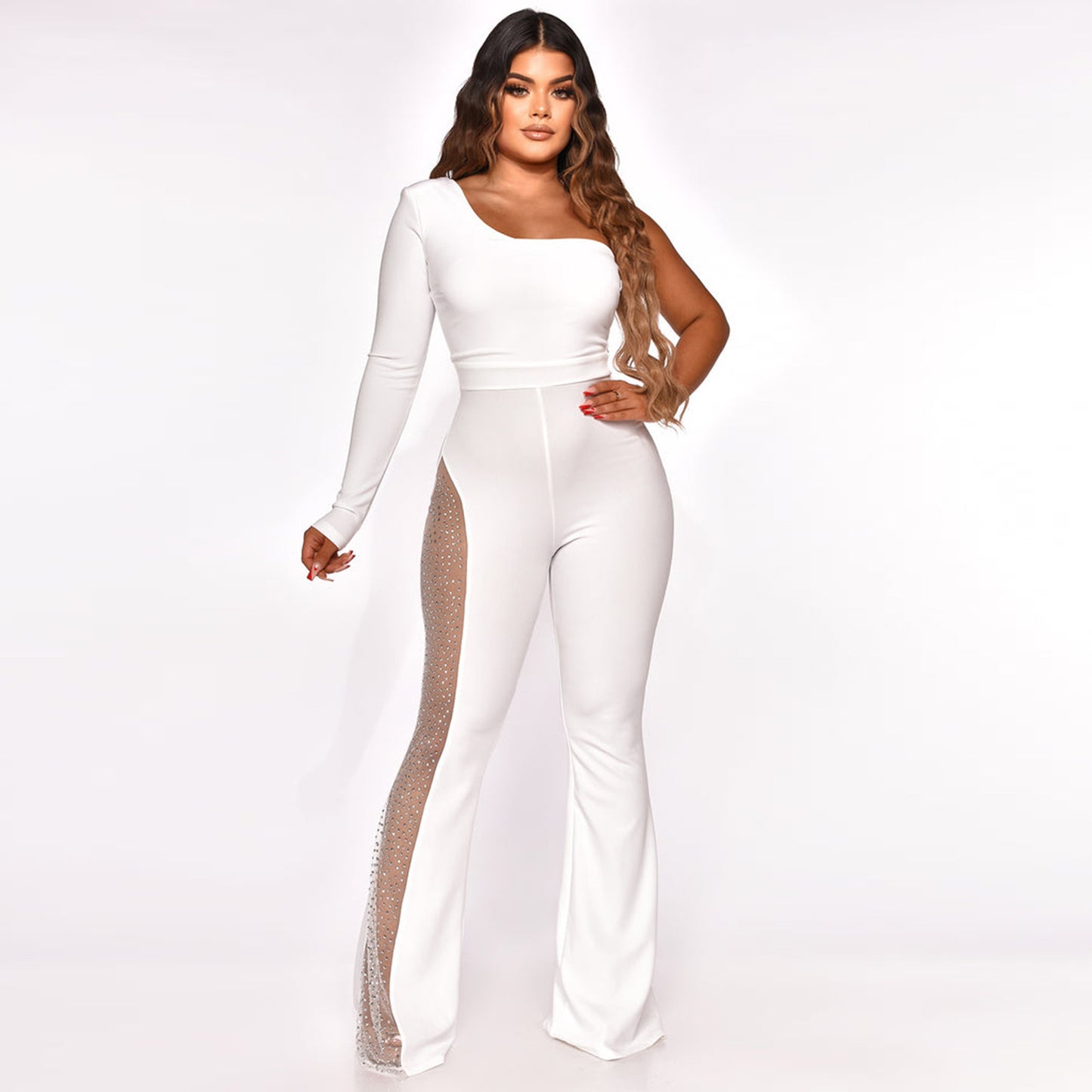 Mesh Micro-pull Jumpsuit