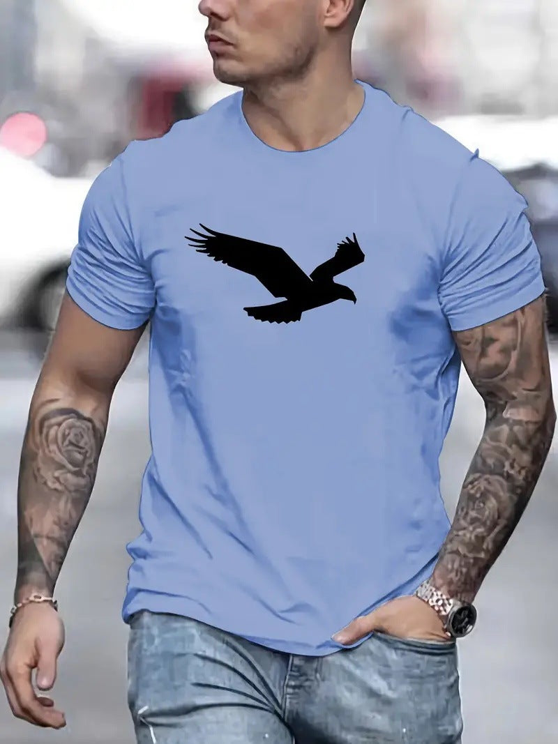 Eagle Solid Color Men's Casual Short-sleeved T-shirt