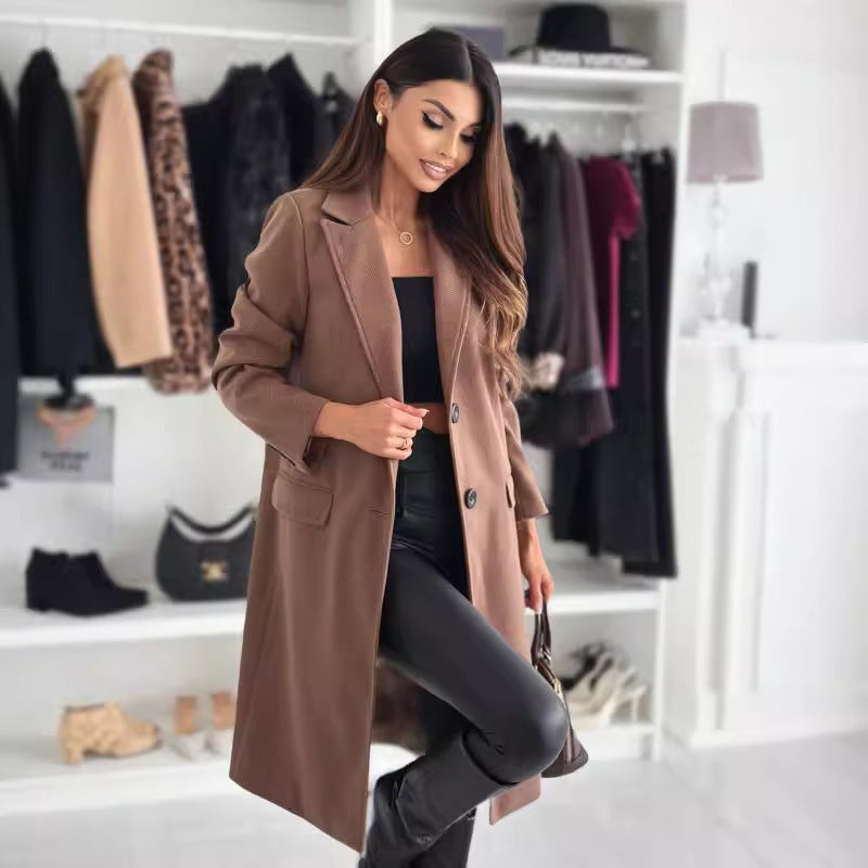 Mid-Length Button Trench Coat
