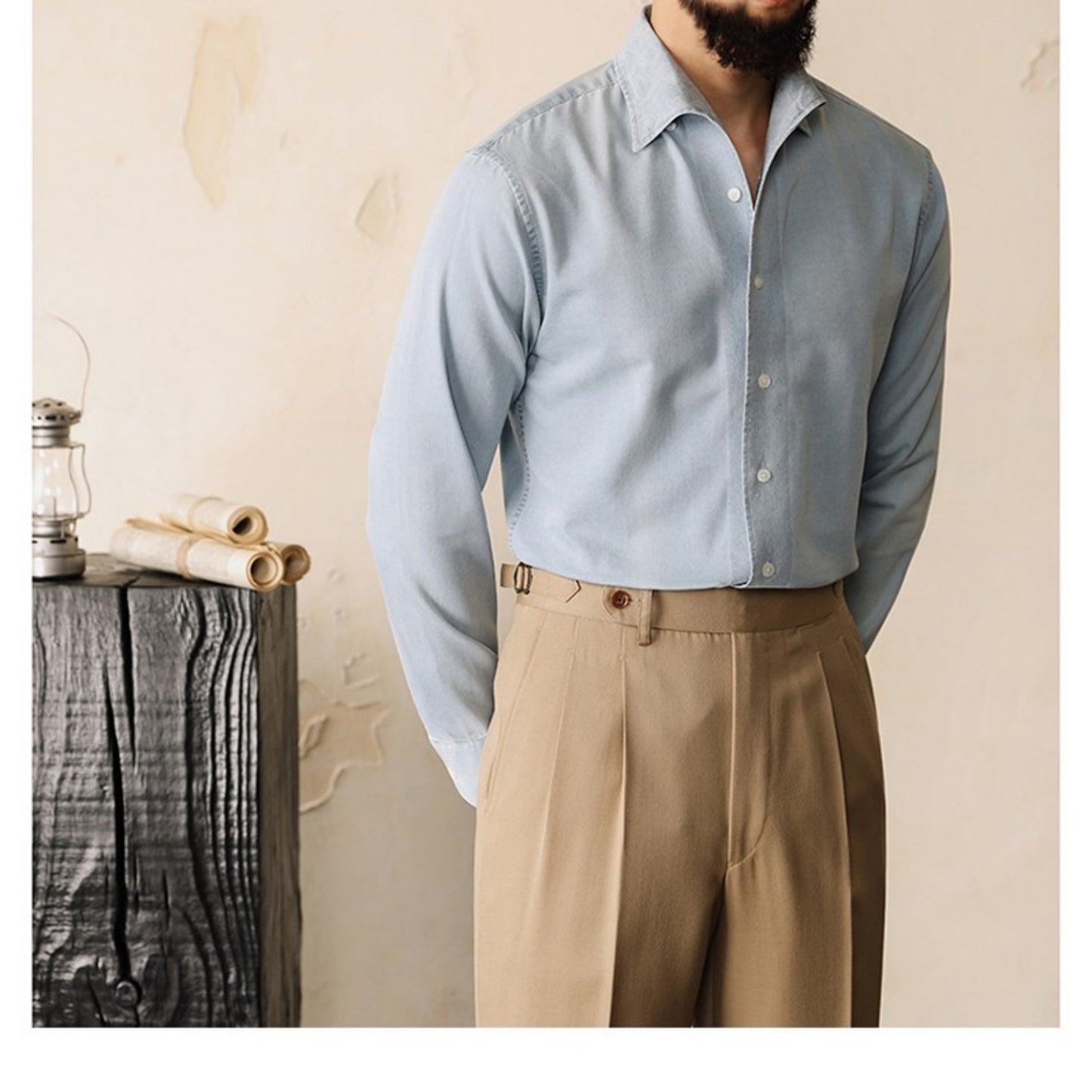 Business Loose Iron Free Solid Color Shirt