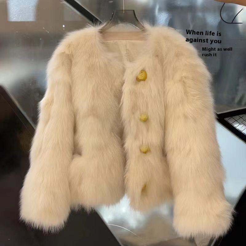 Faux Fox Fur Coat For Women