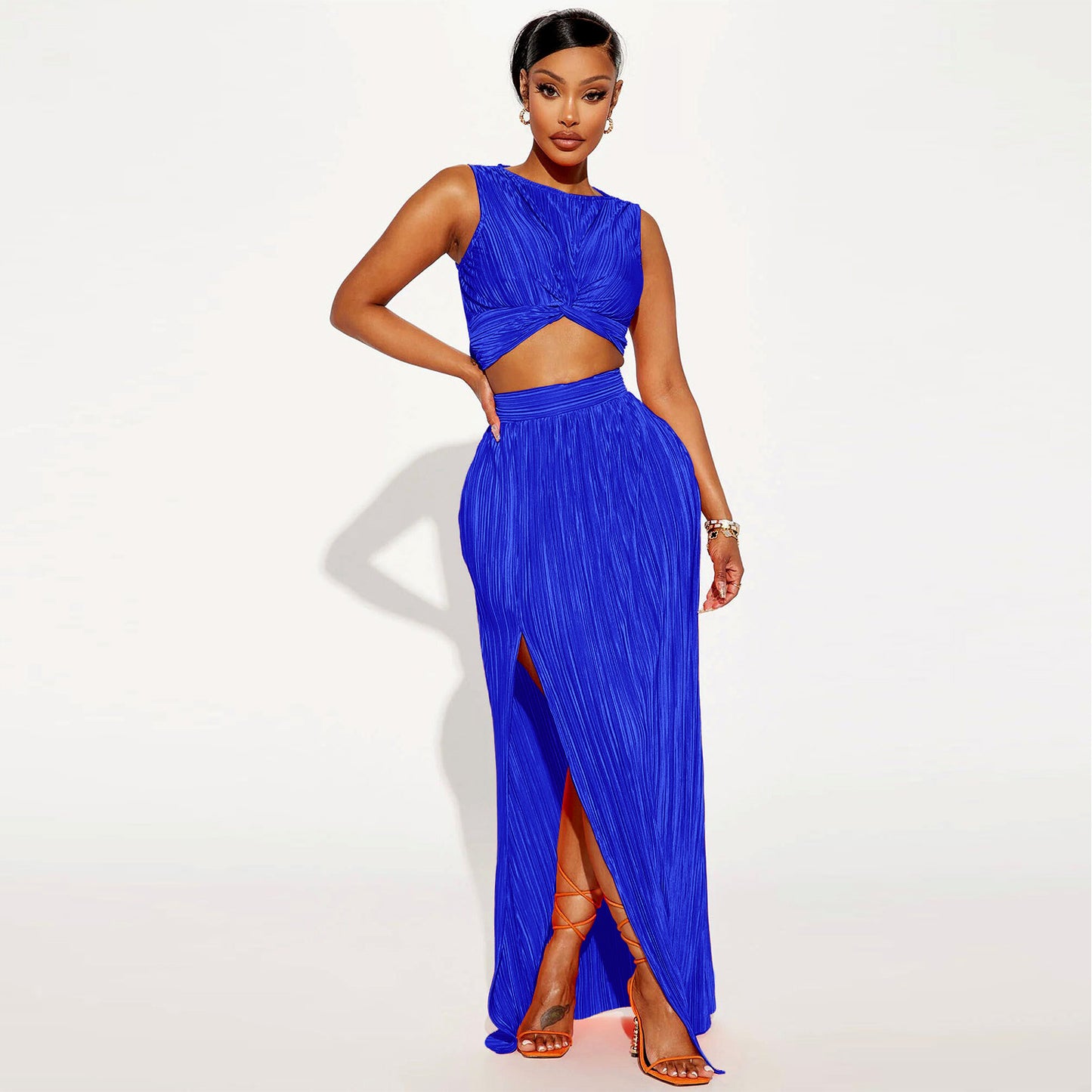 Slit Dress Two-piece Set