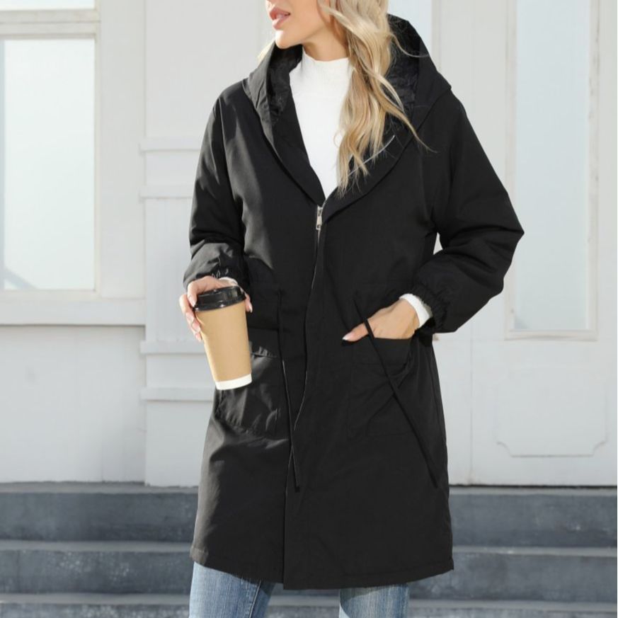 Women's Hooded Trench Coat Gore-Tex Style Jacket