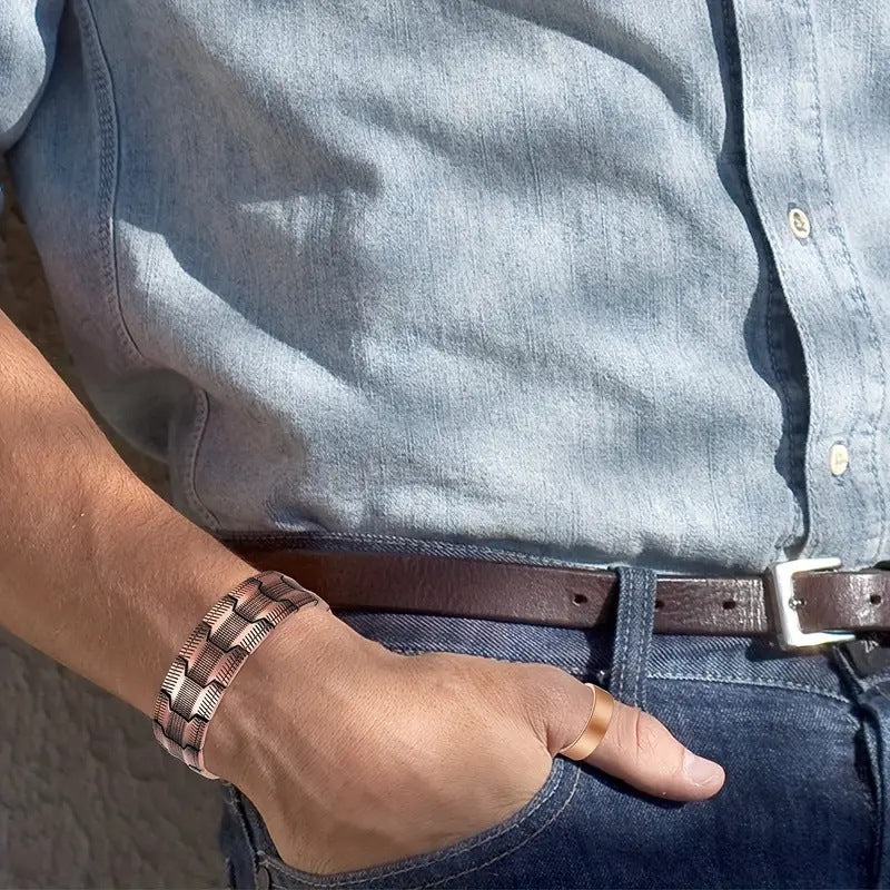 Seiko Pure Copper Technology 3-row Magnet 21 Wide Diagonal Bracelet