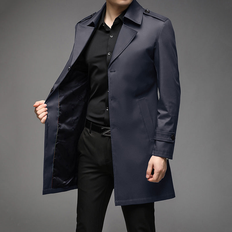 Men's Mid-length Trench Coat