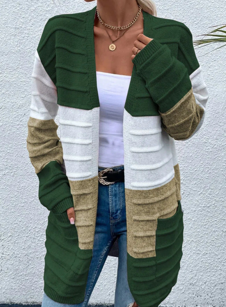 Tri-Color Comfy Style Cardigan
