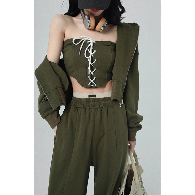 Women's Sports Casual Jacket Sweatpants Sweater Set