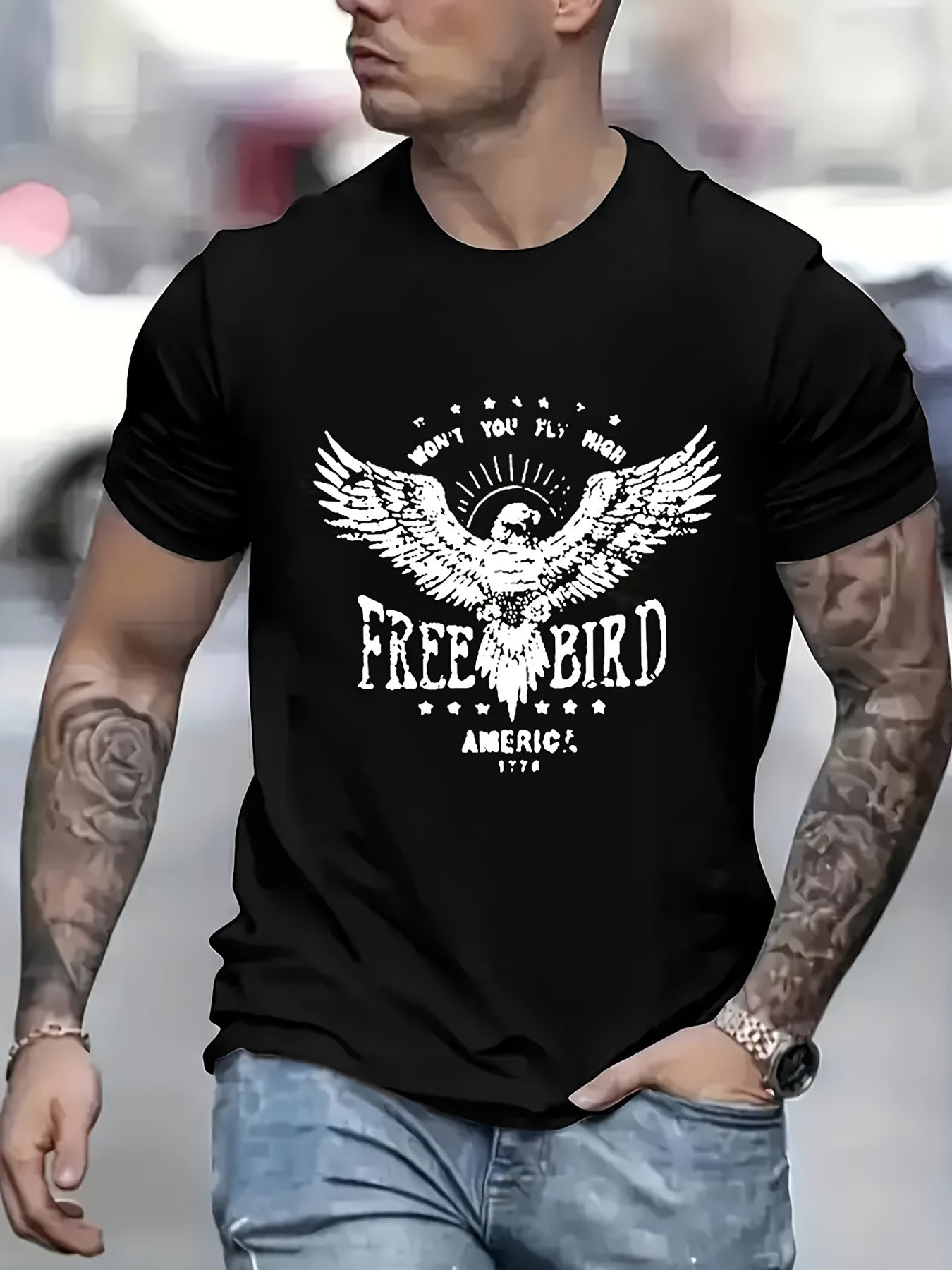 Eagle Free Bird America 1776 T-shirt