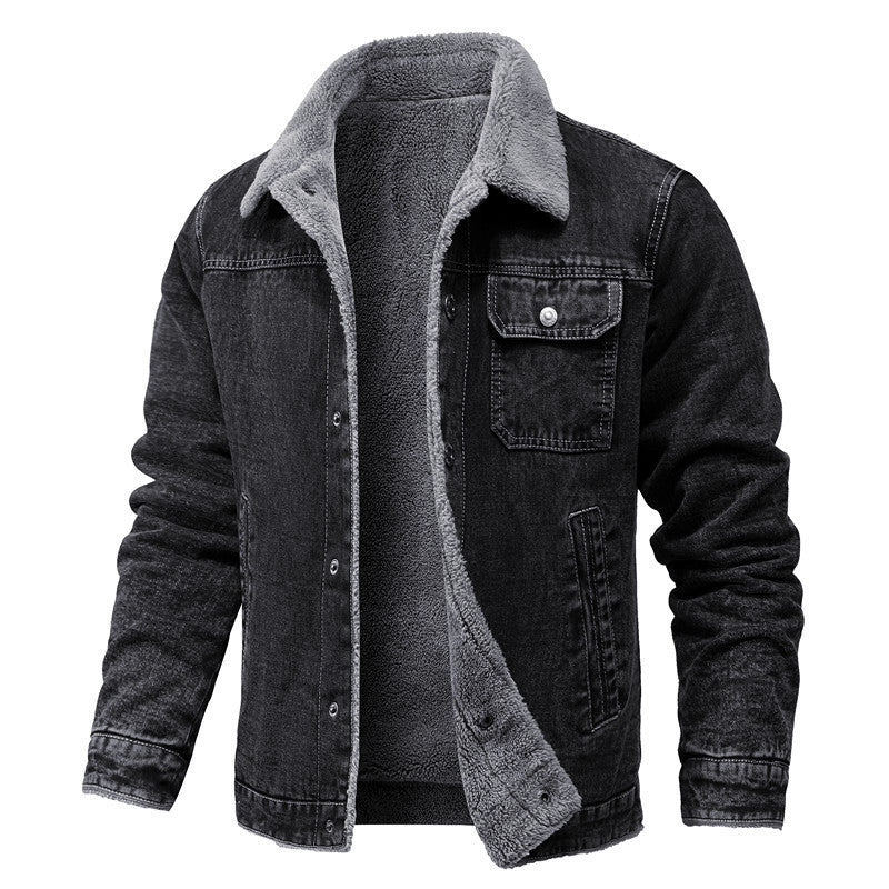 Retro Fleece-lined Denim Jacket