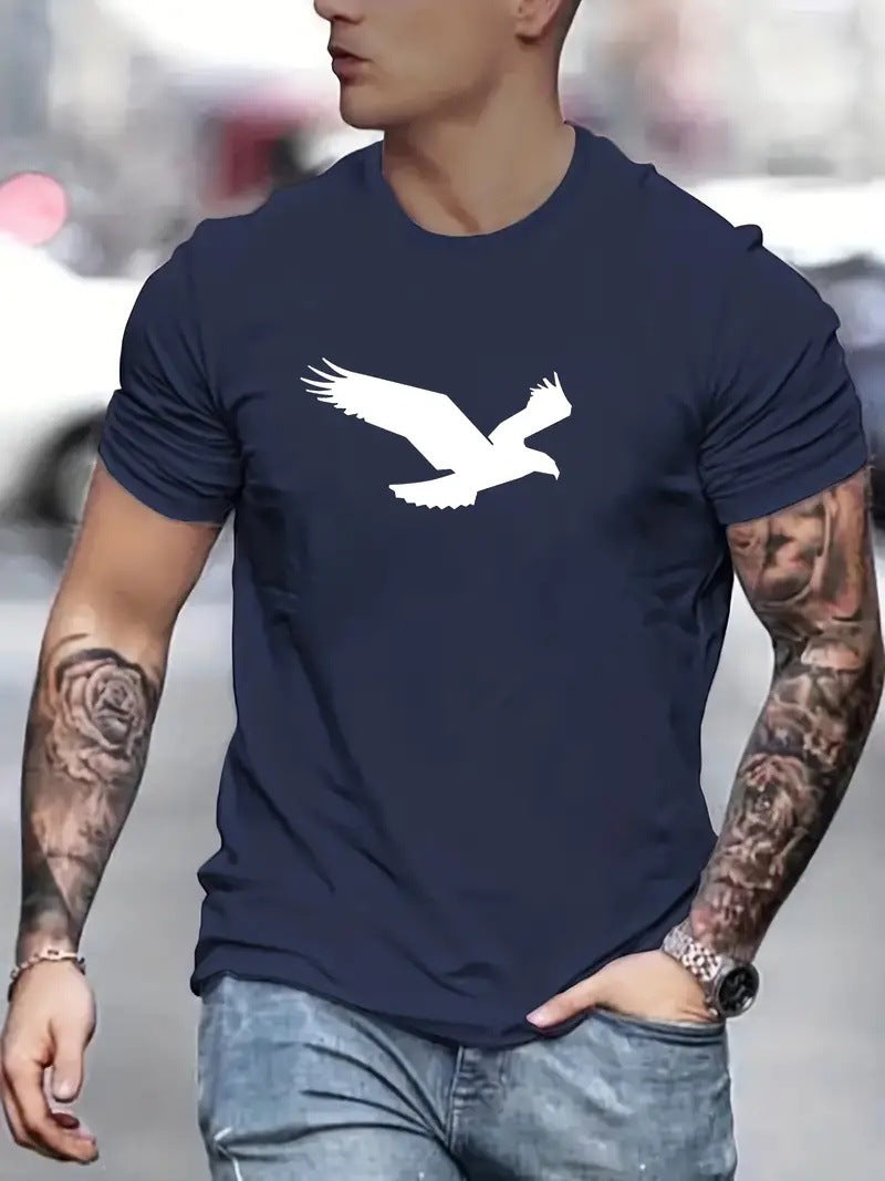 Eagle Solid Color Men's Casual Short-sleeved T-shirt