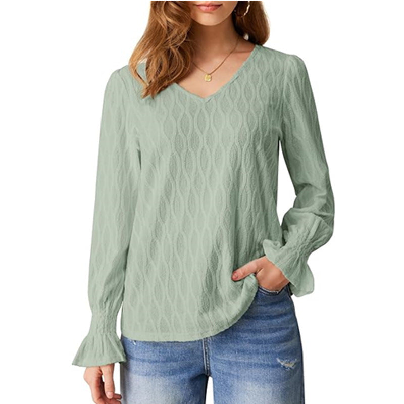 V-neck Long Sleeve Top