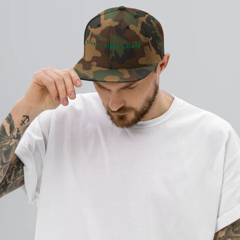 *Green Vibes Only* Snapback Hat Men's