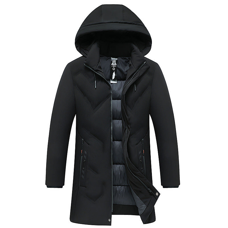Mid-length Detachable Hood Warm Coat