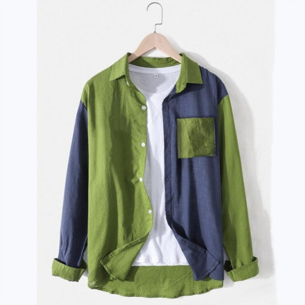 Men's Colorblock Slim Long Sleeve Shirt