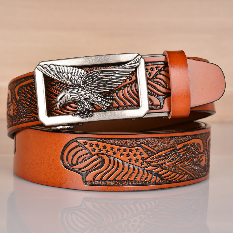American Eagle Embossed Men's Leather Belt