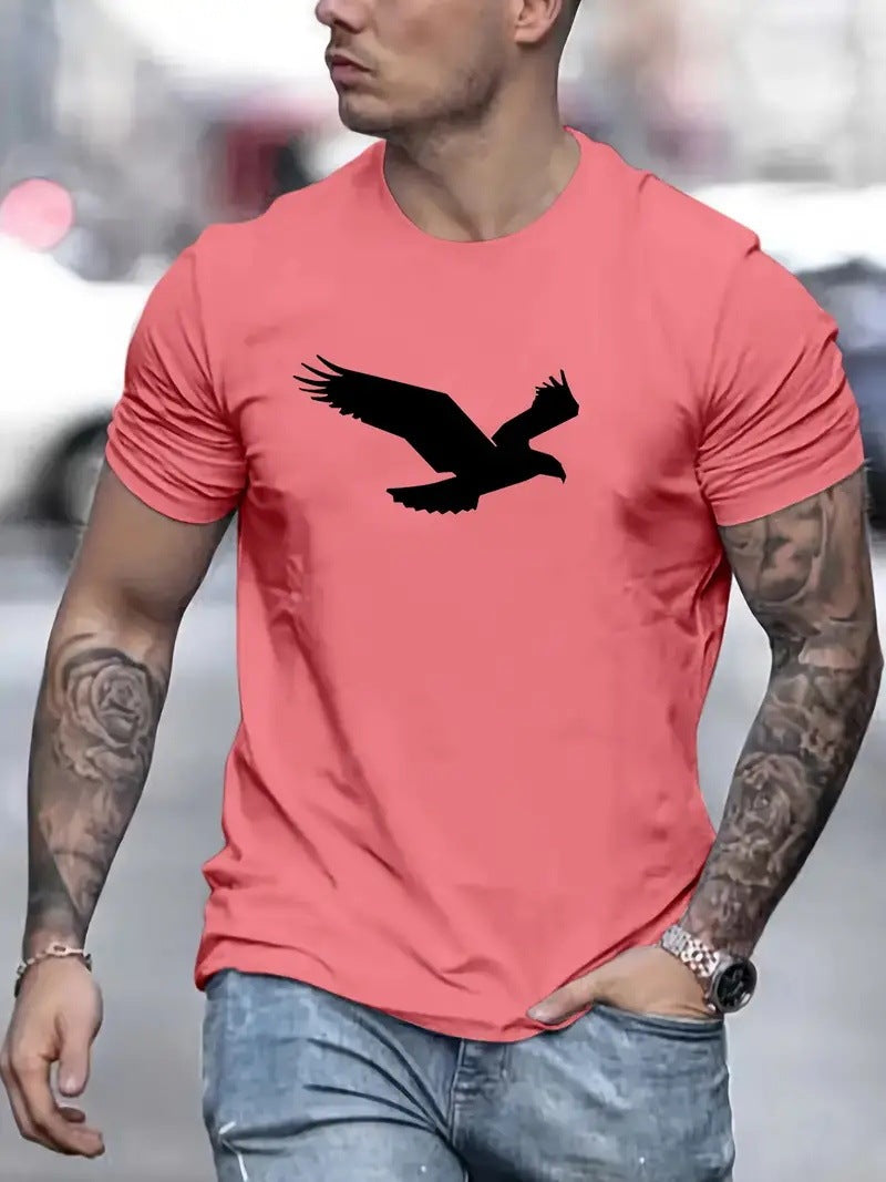 Eagle Solid Color Men's Casual Short-sleeved T-shirt