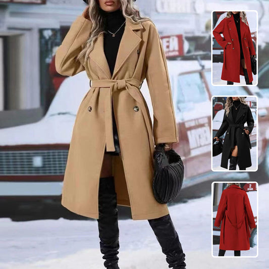 Double-breasted Trench Coat With Belt