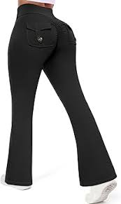 Wide Waistband Athletic High Stretch Gym Flare Leg Leggings