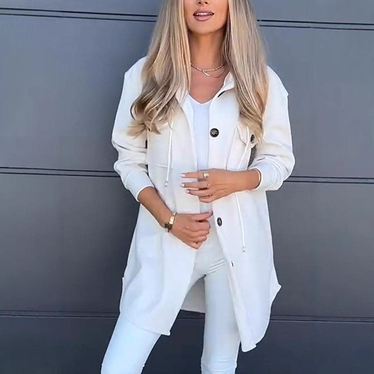 Hooded Twill Style Jacket