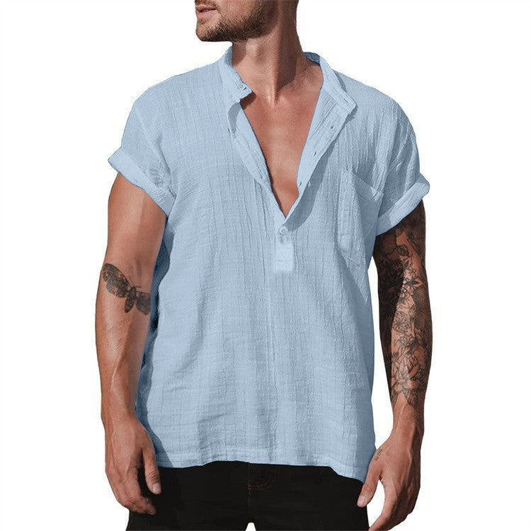 Relaxed Style Pocket Short Sleeve Shirt