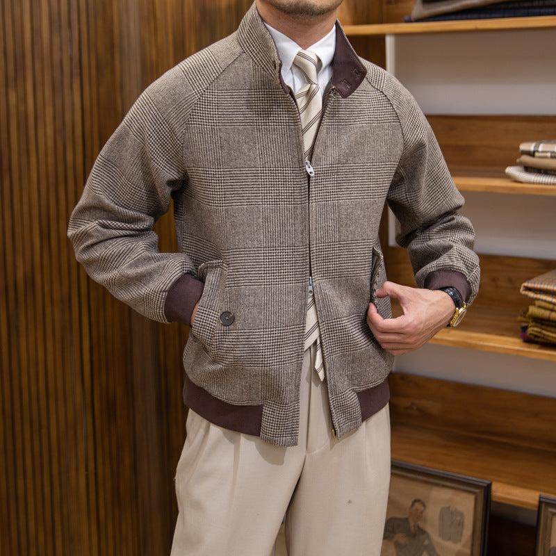 Plaid Short Slim-fit Jacket