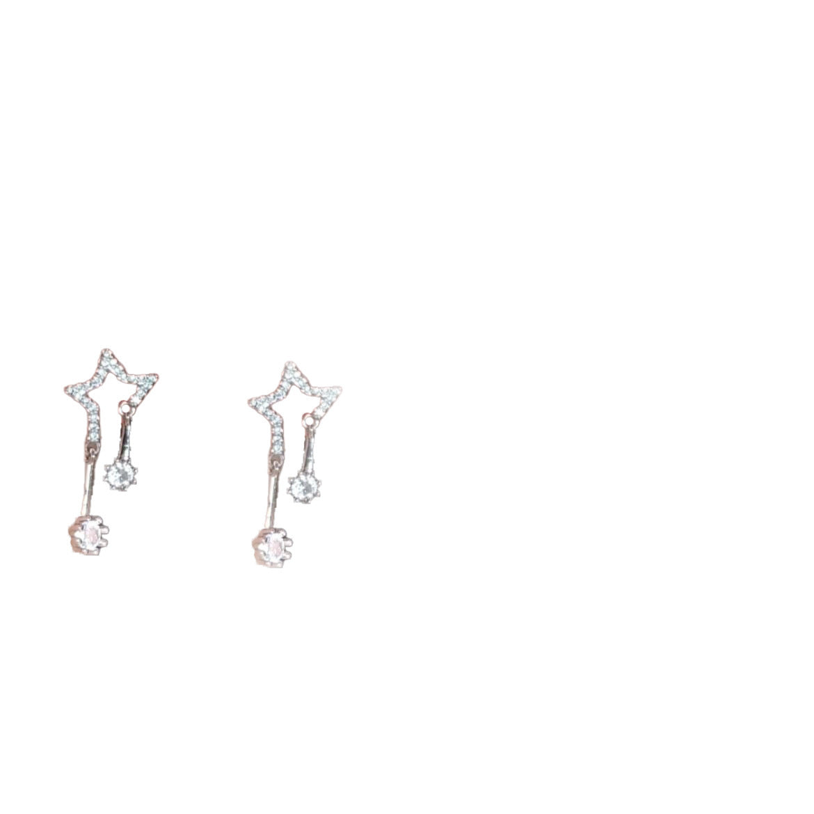 Diamond Embedded Star Stud Design Earrings