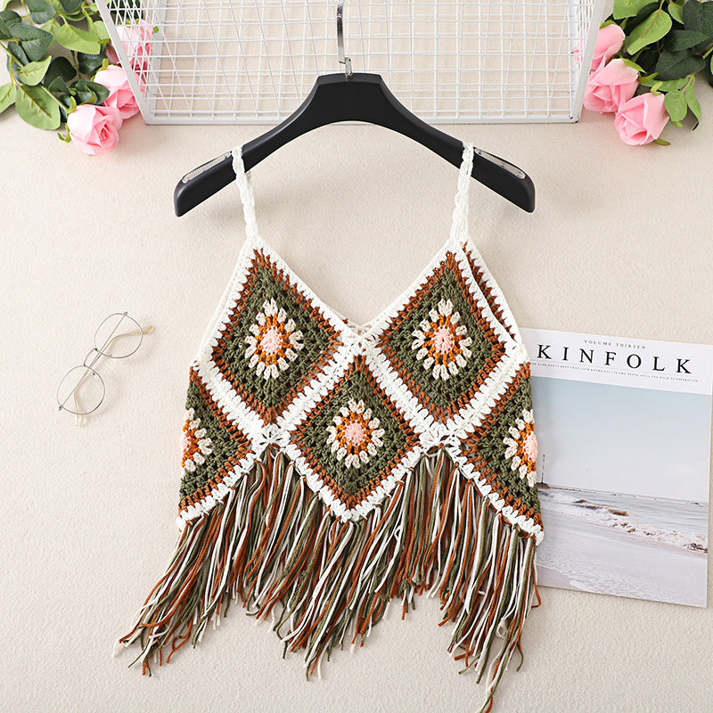 V-neck Fringe Top