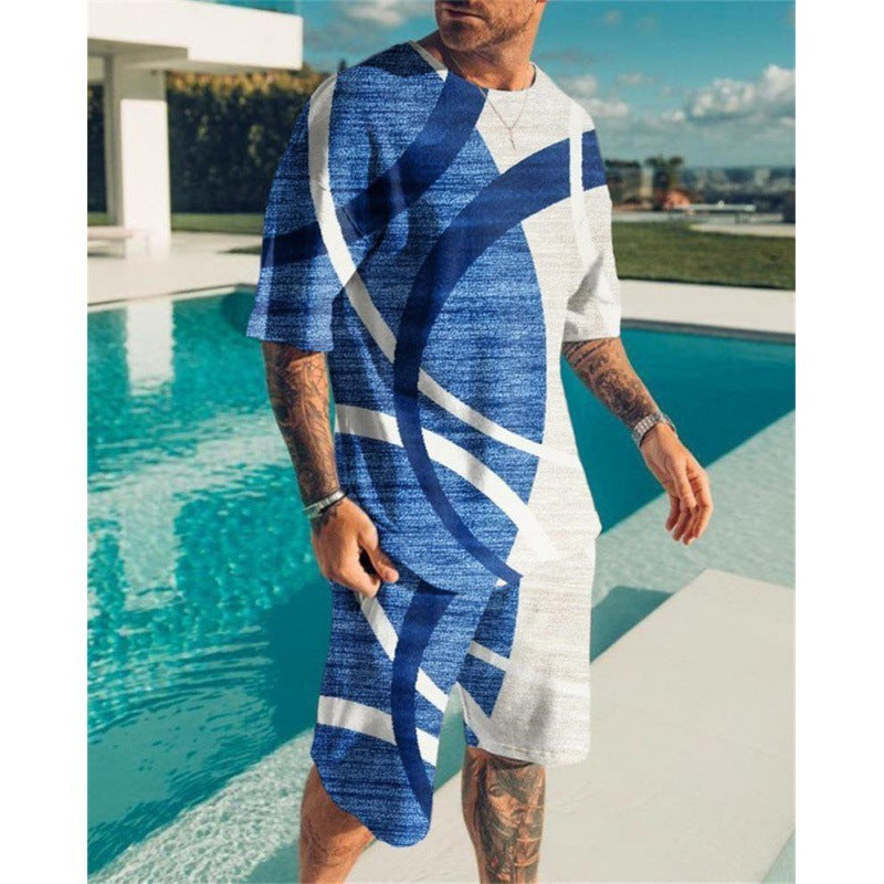 Designer Style Short Sleeve Men's Leisure Set
