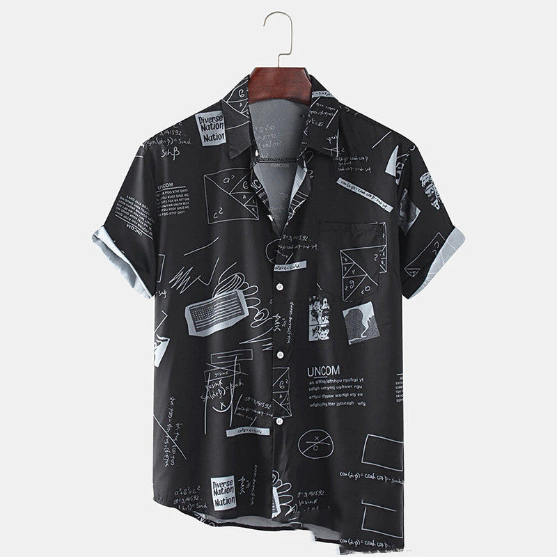 Designer Shirts Men's Printed Short Sleeve Shirt